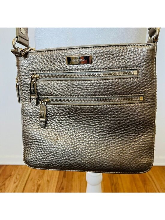 Cole Hahn Handbags - Cole Hahn Womens Bag Sheila Brushed Gold Leather Crossbody Pebbled Glam Lux